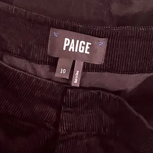 PAIGE Tinesha Corduroy Wide Leg High Rise Pants Solid Black Stretch Size 10 thumbnail 12