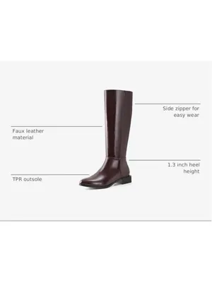 NEW Shoe'N Tale Chunky Low Heel Pointed Toe Winter Knee High Boots 8.5 thumbnail 5