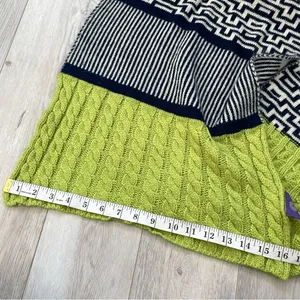 Colorful Knit Scarf Arm Warmers womens Green Blue (one size) bright fun winter thumbnail 6