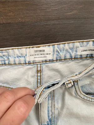 Cotton On Long Straight Leg Jeans Light Wash High Rise Size 4 US thumbnail 2