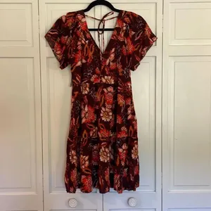 Old Navy NWT orange floral tie back dress small thumbnail 8
