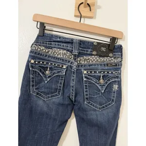 Miss Me JP5011-41 Bootcut Jeans Size 26 Y2K Western Bling Rhinestone Embellished thumbnail 5