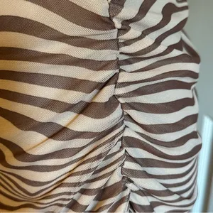 Wild Fable Women’s Zebra Midi Dress Brown Tan XS thumbnail 4