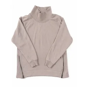 Athleta Cozy Karma Side Zip Funnel Neck Sweatshirt Women L Dogwood Mauve thumbnail 4