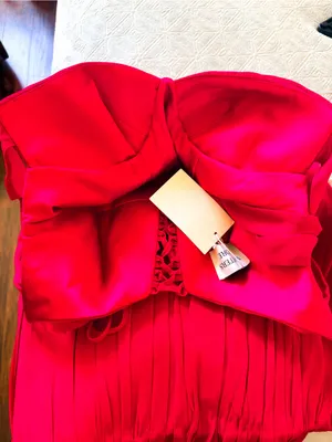 Matters Store Naia Ruched Corset Maxi Dress Red Large NWT thumbnail 5