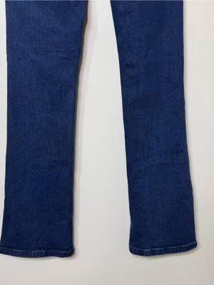 Express Women's Dark Wash Slim Bootcut Jeans - Distressed- Size 6 thumbnail 7