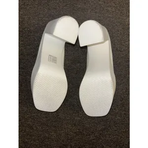 Women’s White Chunky Block High Heels Shoes Platform Shoes Pumps 8.5 thumbnail 8