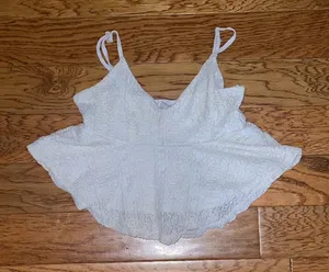 Ambiance Apparel white crop lace thumbnail 1