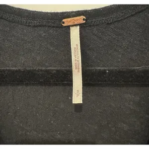 Free People Black Ruffled V-Neck Tank Top thumbnail 4