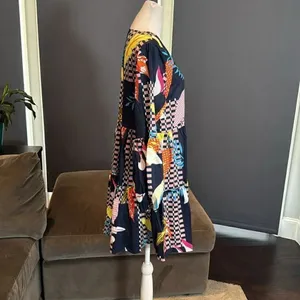 Women’s Loose Fitting Flowy Long Sleeve Lightweight Short Summer Dress Size S thumbnail 2