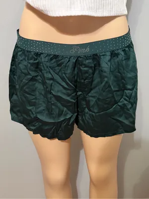 Victoria's Secret PINK satin rhinestone trim shorts thumbnail 1