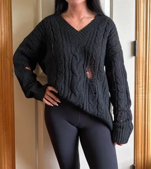 Wild Fable Black Cable Knit Sweater thumbnail 1