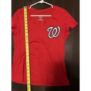Majestic Women's Red Washington Nationals T shirt 34 Bryce Harper on back Med thumbnail 6