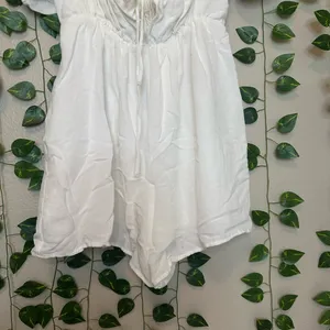 White coquette balletcore urban outfitters women’s romper with pockets size med thumbnail 6