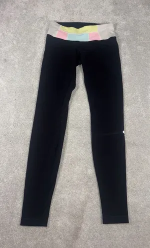 Lululemon Quilted Band reversible Full Length leggings black/pastel colors‎ 6 thumbnail 1