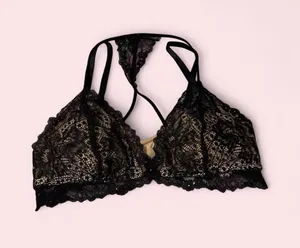 Soma Black Lace Bralette with Strappy Back Detail thumbnail 1
