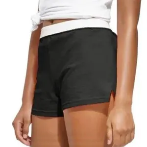 Y2K Soffe Black Cotton Short Shorts Roll Down High Waist thumbnail 2