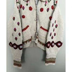 Free people Rosebud Cardigan Ivory Combo Women's Size Medium/Large thumbnail 5
