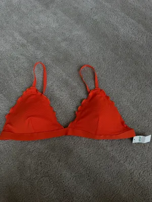 Aerie Orange Triangle Bikini Top Size L thumbnail 2