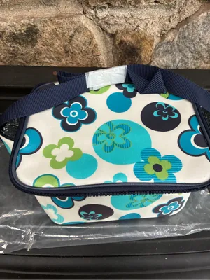 Limited Too Insulated Lunch Tote Bag Floral Design Y2K Blue White New with Tags thumbnail 2
