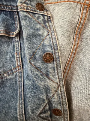 Vintage Cropped Denim Jacket Blue thumbnail 8