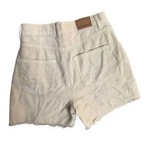 American Eagle Highest Rise Mom Shorts Beige Distressed Cutoff Khaki Denim 000 thumbnail 4