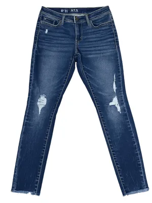 a.n.a. Mid Rise Jeggings Women’s 6P Petite Dark Wash‎ Distressed Raw Hem Stretch thumbnail 1