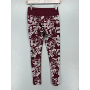 Texas A&M Women Leggings Maroon White Geometric Print Logo Small thumbnail 3