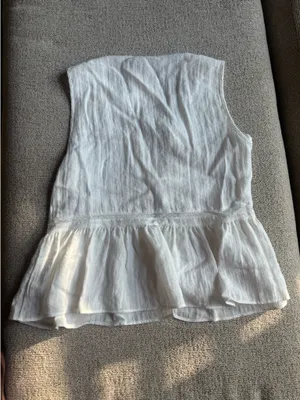 NEW Zara White Tie-Front Top thumbnail 3