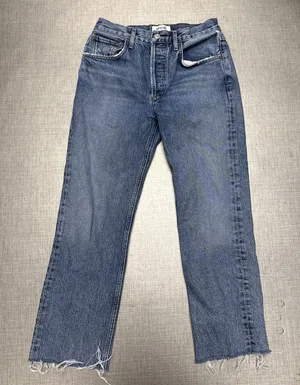 Agolde denim button fly‎ raw hem Ripley jeans size 24 thumbnail 1