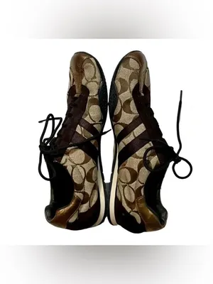 Coach Katelyn Monogram Classic Signature Lace Up Sneakers Size 7 thumbnail 3