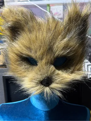 Realistic Faux Fur Cat Mask Brown Black Costume Halloween Cosplay Adult thumbnail 1