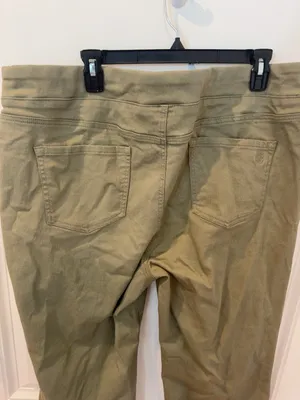 DQ² by DQ Collection Olive Green Pull-On Skinny Pants 2X Button Front Stretch thumbnail 6