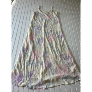 Vintage Valerie Stevens Sheer Pastel Floral Maxi Slip Dress Lace Trim Medium Y2K thumbnail 2