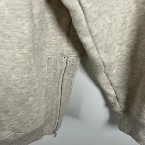 Zella Oatmeal Heather Cotton Casual Athletic‎ Sweater Zip Sides Women’s Size L thumbnail 5