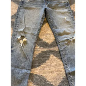 Rag & Bone JEAN Ankle Skinny Jeans Distressed Knee Rip Size 29 Light Wash thumbnail 6