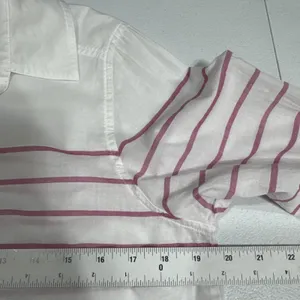 Pendleton Womens Button Down Shirt White Red Stripes Long Sleeve Top Size M thumbnail 6