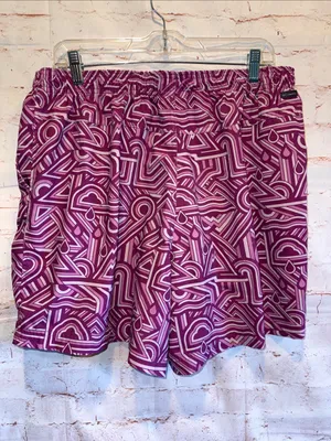 Columbia Womens XL Geometric purple board shorts pull on lightweight pockets thumbnail 3