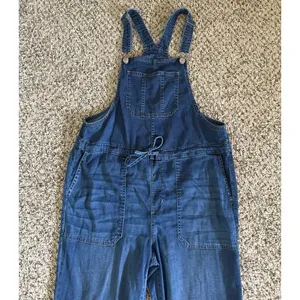 Time and Tru Women's Denim Drawstring‎ Overalls Size Small (4-6) thumbnail 2