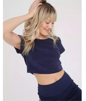Aerie Deep Blue Women's Crop Top thumbnail 1