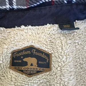 Patriots Plaid Flannel Shirt MEDIUM New England Fleece Shacket Football Tailgate thumbnail 5