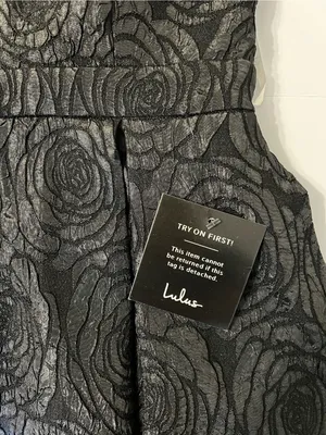 Lulus Loving is Easy Black Jacquard Pleated Skater Black‎ Mini Dress size small thumbnail 7