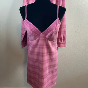 KINGSTON GREY XL JUNIOR Crochet Lace Trim Plaid Pattern Knee Business Dress thumbnail 7