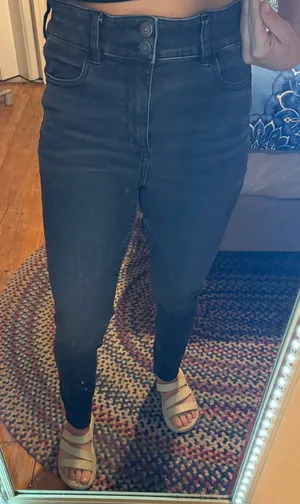 American Eagle black high waisted skinny jeans thumbnail 1