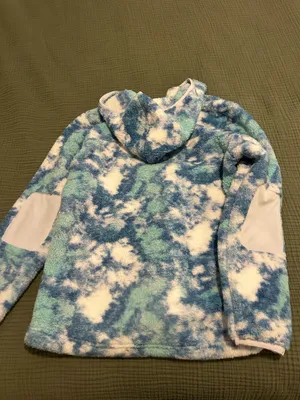 The North Face Blue White Cloud-Print Fleece Pullover Hoodie thumbnail 4