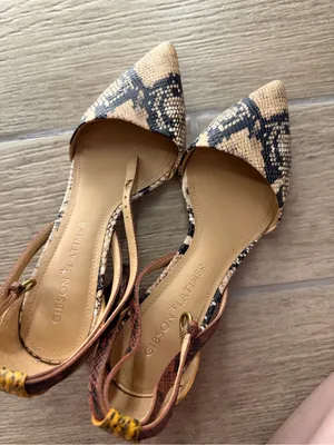 Gibson Latimer Snake-Print Pointed Toe Ankle-Strap Heels thumbnail 4