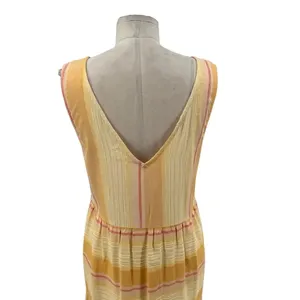 L*Space Clara‎ V-Neck Double Tiered Maxi Dress Yellow Orange Stripe Size Small thumbnail 10