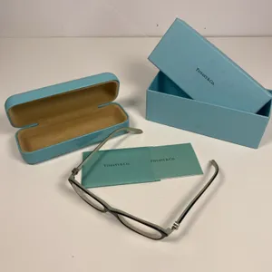 Tiffany & Co Eyeglass Frame TF2034 8055 Black + Tiffany Blue Italy Case & Box‎ thumbnail 1