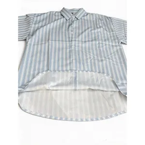 Short Sleeve Button Down‎ Women M Blue White Excellent Striped Collared Shirt thumbnail 4