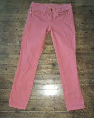 Tory Burch salmon pink size 24 cropped skinny jeans thumbnail 1